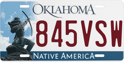 OK license plate 845VSW