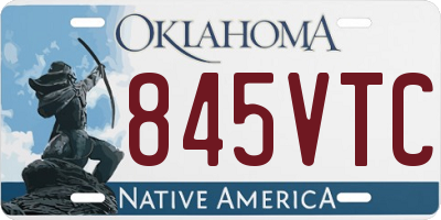 OK license plate 845VTC