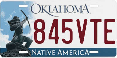 OK license plate 845VTE