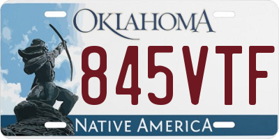 OK license plate 845VTF
