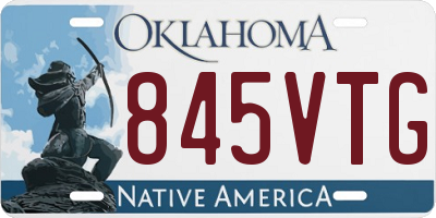 OK license plate 845VTG