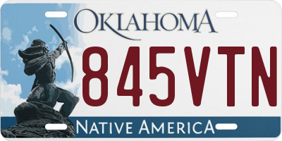 OK license plate 845VTN