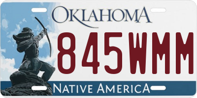 OK license plate 845WMM