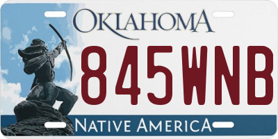 OK license plate 845WNB