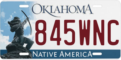 OK license plate 845WNC