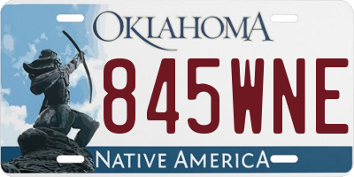 OK license plate 845WNE