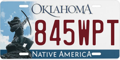 OK license plate 845WPT