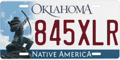 OK license plate 845XLR