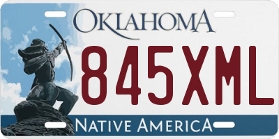 OK license plate 845XML