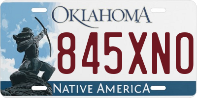 OK license plate 845XNO