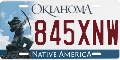 OK license plate 845XNW