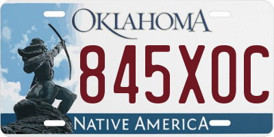 OK license plate 845XOC