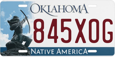 OK license plate 845XOG