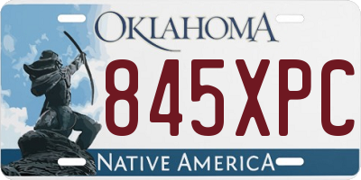 OK license plate 845XPC