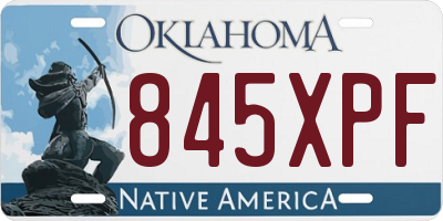 OK license plate 845XPF