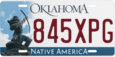 OK license plate 845XPG