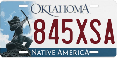 OK license plate 845XSA