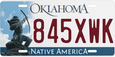 OK license plate 845XWK