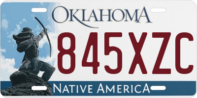 OK license plate 845XZC