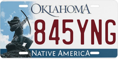 OK license plate 845YNG