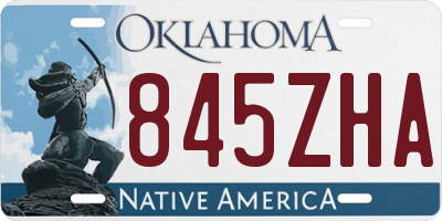 OK license plate 845ZHA
