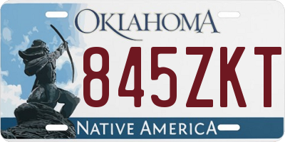 OK license plate 845ZKT