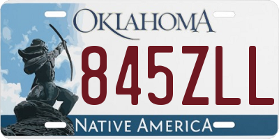 OK license plate 845ZLL