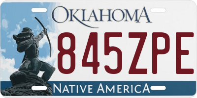 OK license plate 845ZPE