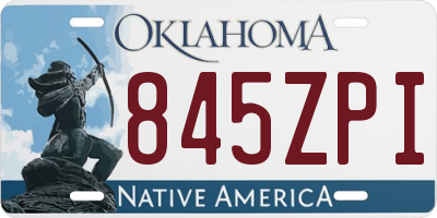 OK license plate 845ZPI