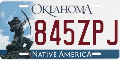 OK license plate 845ZPJ