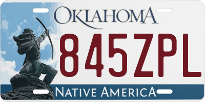 OK license plate 845ZPL