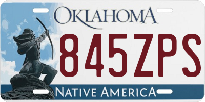 OK license plate 845ZPS