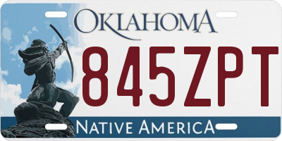 OK license plate 845ZPT