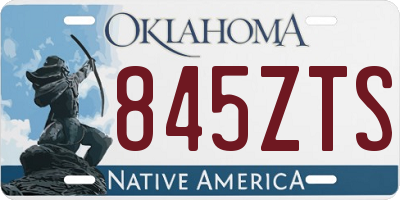 OK license plate 845ZTS