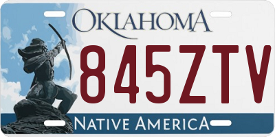 OK license plate 845ZTV