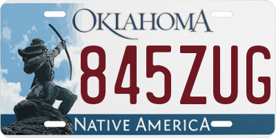 OK license plate 845ZUG