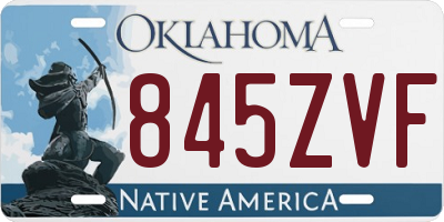OK license plate 845ZVF