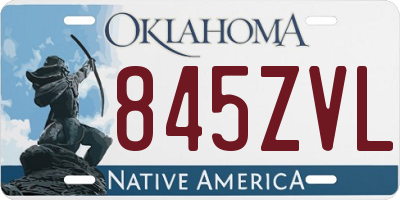 OK license plate 845ZVL