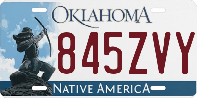 OK license plate 845ZVY