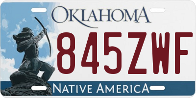 OK license plate 845ZWF