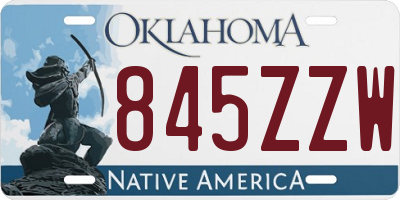 OK license plate 845ZZW