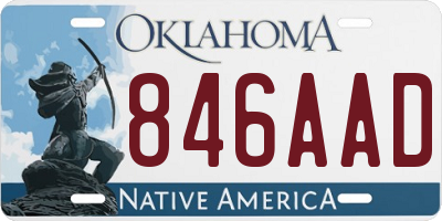 OK license plate 846AAD