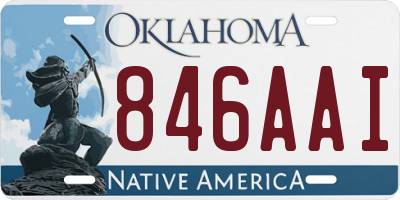 OK license plate 846AAI