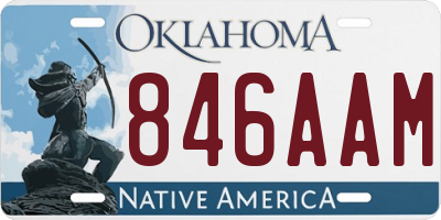 OK license plate 846AAM