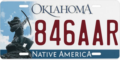 OK license plate 846AAR