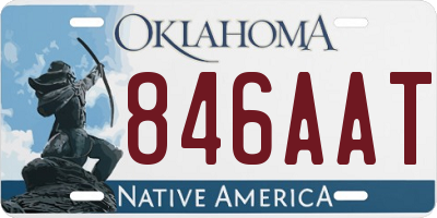 OK license plate 846AAT