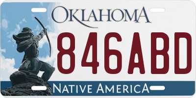 OK license plate 846ABD