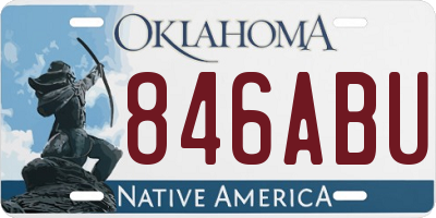 OK license plate 846ABU