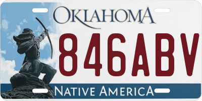 OK license plate 846ABV