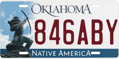 OK license plate 846ABY